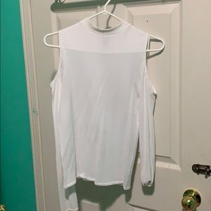 White shirt with shoulder cut out